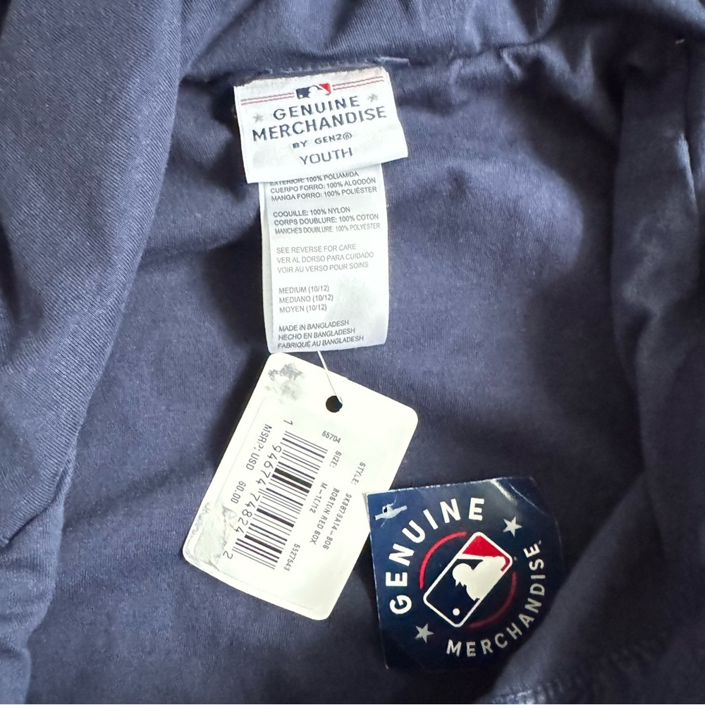 NWT- Genuine Merchandise Boston Red Sox Windbreaker Jacket. Youth Medium - Picture 6 of 10